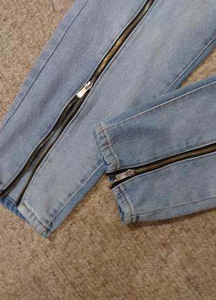 Супер стильные мом джинсы с молниями по всей длине3 фото