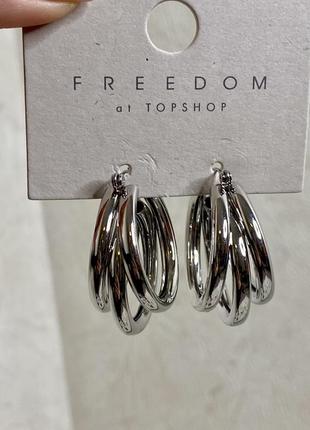 Серебряные серьги интересного дизайна topshop ✨