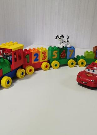 Lego duplo поїзд з цифрами + блискавка машинка маквін