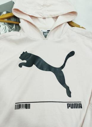 Свитшот худи с капюшоном кофта нежно розовый карманы котон puma7 фото