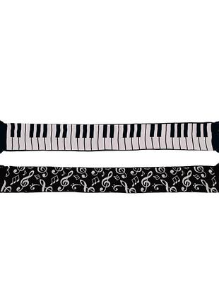 Теплый двусторонний шарф piano 165cm.