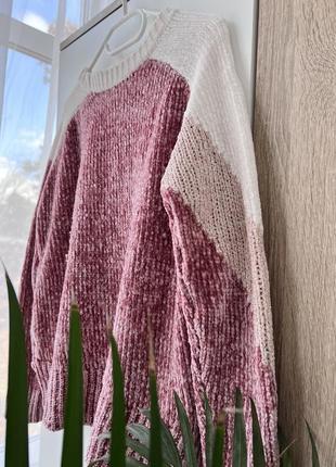 Плюшевый 💗 оверсайз светр george, люрексна нитка, свитер кофта7 фото