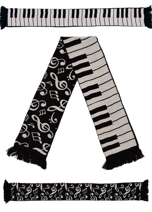 Теплый двусторонний шарф piano 165cm.