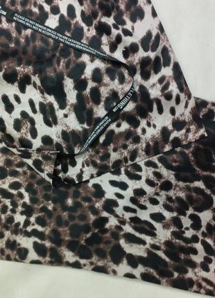 Брюки палаццо леопардовый принт атлас коричневый бежевый штаны prettylittlething3 фото