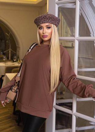 Женская кофта свитер летучая мышь |  большие размеры (батал)