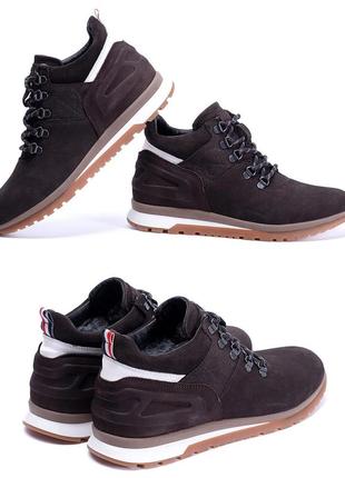 Мужские зимние кожаные ботинки zg chocolate crossfit. сапоги, кроссовки мужские зимние коричневые