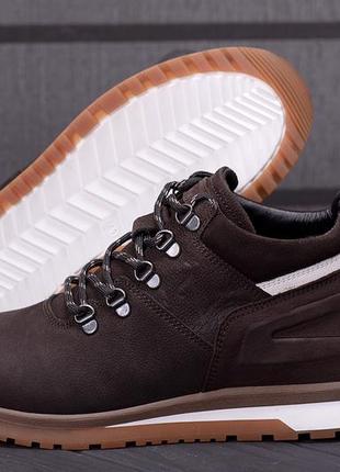 Мужские зимние кожаные ботинки zg chocolate crossfit. сапоги, кроссовки мужские зимние коричневые8 фото