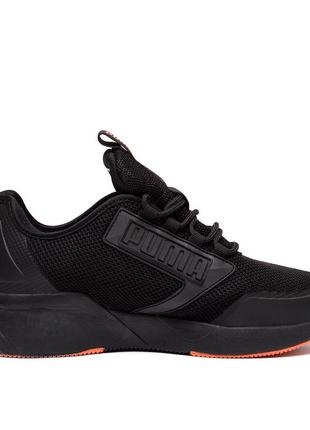 Мужские кроссовки сетка puma пума black, мужские туфли текстильные повседневные, кеды черные, мужская обувь2 фото