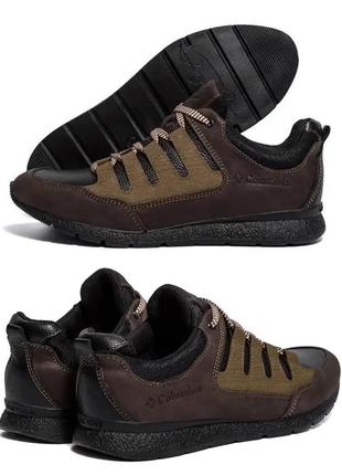 Мужские кожаные кроссовки col brown, кеды кожаные повседневные коричневые. мужская обувь