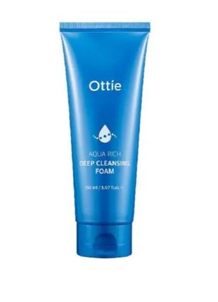 Корейская премиум пенка для очищения кожи ottie aqua 764 deep cleansing foam1 фото