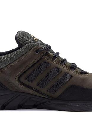 Чоловічі шкіряні кросівки adidas (адідас) terrex green, чоловічі спортивні туфлі зелені, кеди повсякденні4 фото