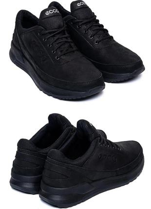 Мужские кожаные кроссовки е-series black, мужские кожаные туфли черные, кеды повседневные. мужская обувь