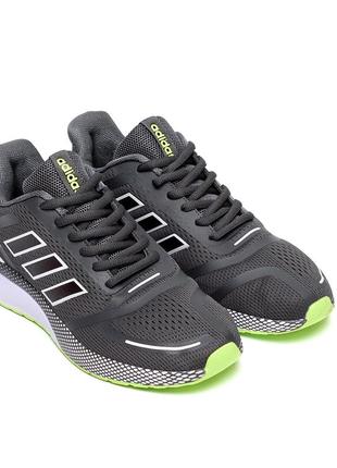 Мужские кроссовки сетка adidas (адидас) grey, мужские туфли текстильные, кеды серые, мужская обувь3 фото