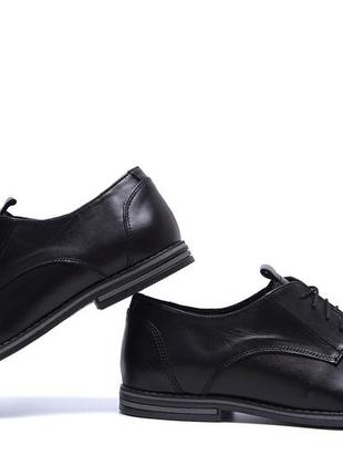 Мужские кожаные туфли классика черные vankristi, мужские демисезонные повседневные. мужская обувь5 фото