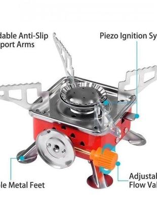 Газова похідна туристична плитка yanchuan yc-201 з чохлом і з п'єзопідпалом, портативна плита5 фото