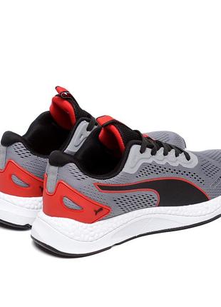 Мужские кроссовки сетка puma (пума) grey, мужские туфли текстильные повседневные, кеды серые, мужская обувь5 фото