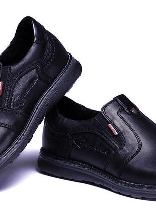 Мужские кожаные туфли kristan black old school, черные мужские демисезонные повседневные. мужская обувь5 фото