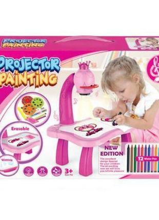 Дитячий проектор для малювання зі столиком projector painting, дитячий стіл з проекцією зі слайдами4 фото