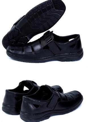 Мужские кожаные летние туфли matador black. кроссовки мужские повседневные. мужская обувь1 фото