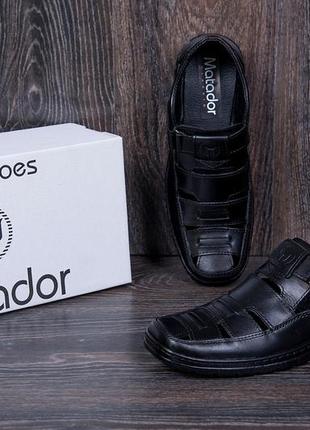 Мужские кожаные летние туфли matador black. кроссовки мужские повседневные. мужская обувь7 фото