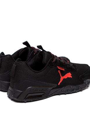 Мужские кроссовки сетка puma (пума) black, мужские туфли текстильные, кеды черные, мужская обувь4 фото