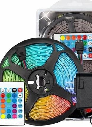 Светодиодная лента 5050rgb цветная, smd лента 5 метров, блок питания,12w , 60 leds диодная подсветка