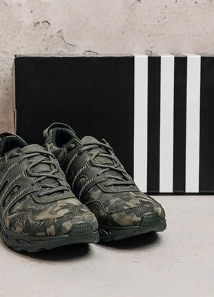 Мужские кожаные кроссовки adidas (адидас) climacool, кеды кожаные повседневные хаки. мужская обувь6 фото