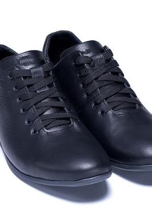 Мужские кожаные кроссовки  е-series soft, мужские спортивные туфли черные, кеды повседневные. мужская обувь2 фото