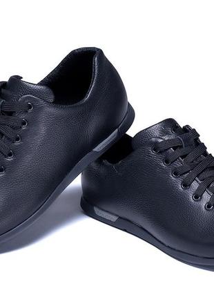 Мужские кожаные кроссовки  е-series soft, мужские спортивные туфли черные, кеды повседневные. мужская обувь5 фото