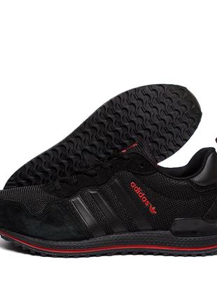 Мужские кроссовки сетка adidas (адидас) black, мужские туфли текстильные, кеды черные, мужская обувь2 фото