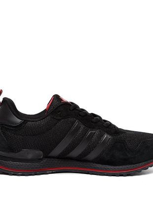 Мужские кроссовки сетка adidas (адидас) black, мужские туфли текстильные, кеды черные, мужская обувь3 фото