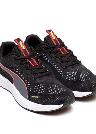 Мужские кроссовки сетка puma пума black, мужские туфли текстильные повседневные, кеды черные, мужская обувь5 фото