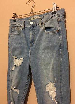 Джинсы topshop moto bleach super-rip jamie jeans w30 l327 фото