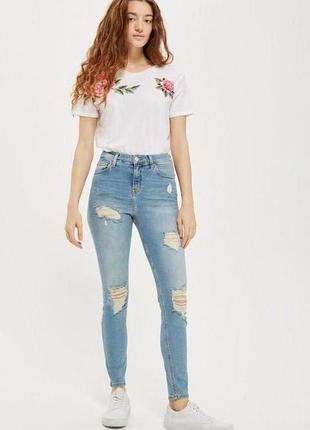 Джинси topshop moto bleach super-rip jamie jeans w30 l32