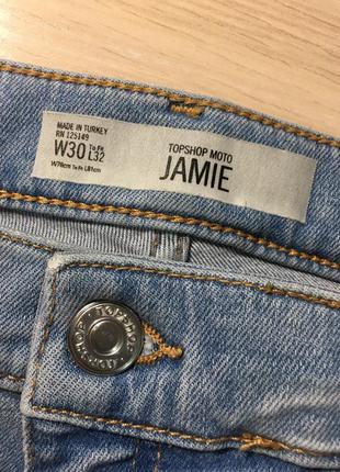 Джинсы topshop moto bleach super-rip jamie jeans w30 l328 фото