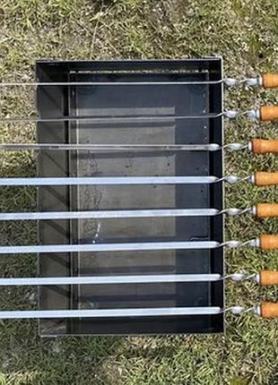 Раскладной мангал-чемодан на 8 шампуров 2 мм., мангал туристический, мангал-чемодан