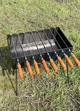 Раскладной мангал-чемодан на 8 шампуров 2 мм., мангал туристический, мангал-чемодан