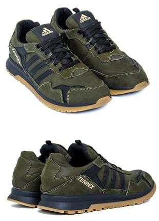 Чоловічі кросівки adidas (адідас) terrex green, чоловічі туфлі зелені, кеди повсякденні. чоловіче взуття1 фото