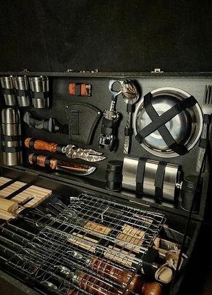 Набор шампуров в кейсе "grill №47". подарочный набор шампуров в кейсе. шампура. шашлычный набор