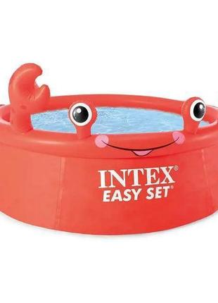 Детский надувной круглый бассейн intex (интекс) краб, 183*51 см, 880 л, для детей с ремкомплектом intex,2 фото