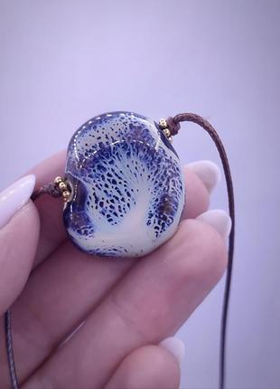 Шикарный кулон из керамики на шнурка с декором чокер подвеска украшения на шею колье