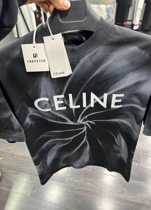 Мужская футболка celine черная с принтом