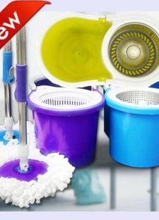 Швабра с ведром spin mop 360, ведро и швабра с отжимом. комплект для уборки4 фото