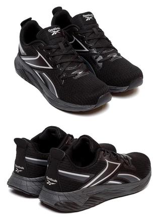 Чоловічі кросівки сітка reebok (рибок) black, чоловічі туфлі, кеди чорні, чоловіче взуття