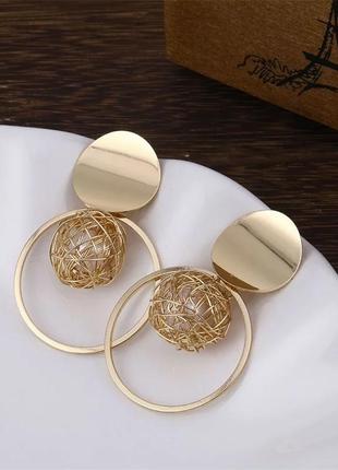 Серьги золотой шарик, кольца, с жемчугом, серёжки жемчужные