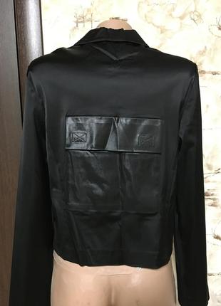 Оригинальный атласный пиджак,жакет с карманами,caroline biss3 фото
