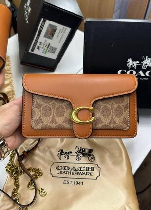 Женская сумка coach tabby shoulder bag brown mini люкс качество