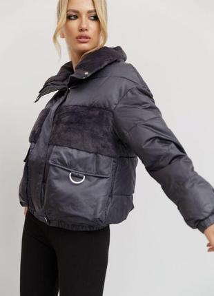 Куртка жіноча демісезонна, колір графіт, 131r30663 фото
