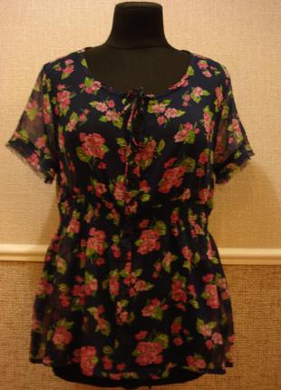 Летняя кофточка шифоновая блузка с коротким рукавом1 фото