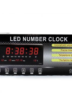 Настінний годинник led з підсвіткою vst 3615 електронний годинник, будильник, настільний годинник3 фото